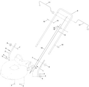 Lower Handle Assembly Diagram and Parts List for 17734 405700000 - 999999999 Lawn Boy Lawn Mower